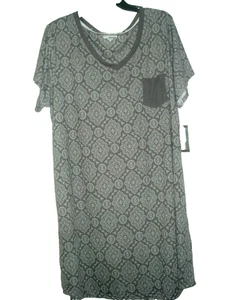 Damen Plus Nachthemd grau geblümt Größe 1X NEU - Bild 1 von 2