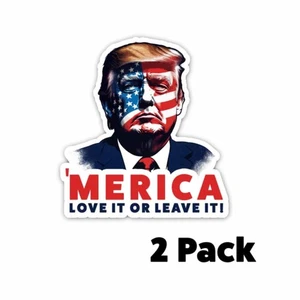 'Merica Love it or Leave it Decals Trump Art Bumper Sticker MULTI PACKS - Picture 1 of 5