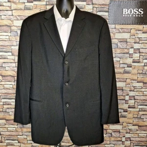 Hugo Boss Jacket Blazer Mens 42L Black 3 Button Ventless Wool - Picture 1 of 10