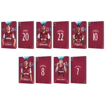 OFFICIAL WEST HAM UNITED FC 2023/24 FIRST TEAM LEATHER BOOK CASE FOR APPLE iPAD - Image 1 of 4