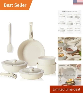 Juego de utensilios de cocina antiadherentes 12 piezas juego de ollas y sartenes con mango desmontable - Imagen 1 de 9