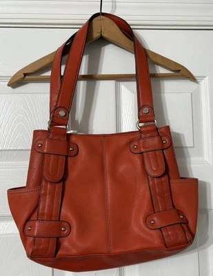 Cartera Tignanello Naranja Ligera Cuero Genuino Perfecto 10 Bolso de Hombro Foto 1 de 4