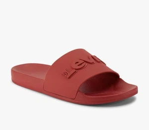 Levis 3D Pantoletten Sandalen auffälliges Logo Schuhe rot einfarbig Synthetik Herren Größe 9 - Bild 1 von 5
