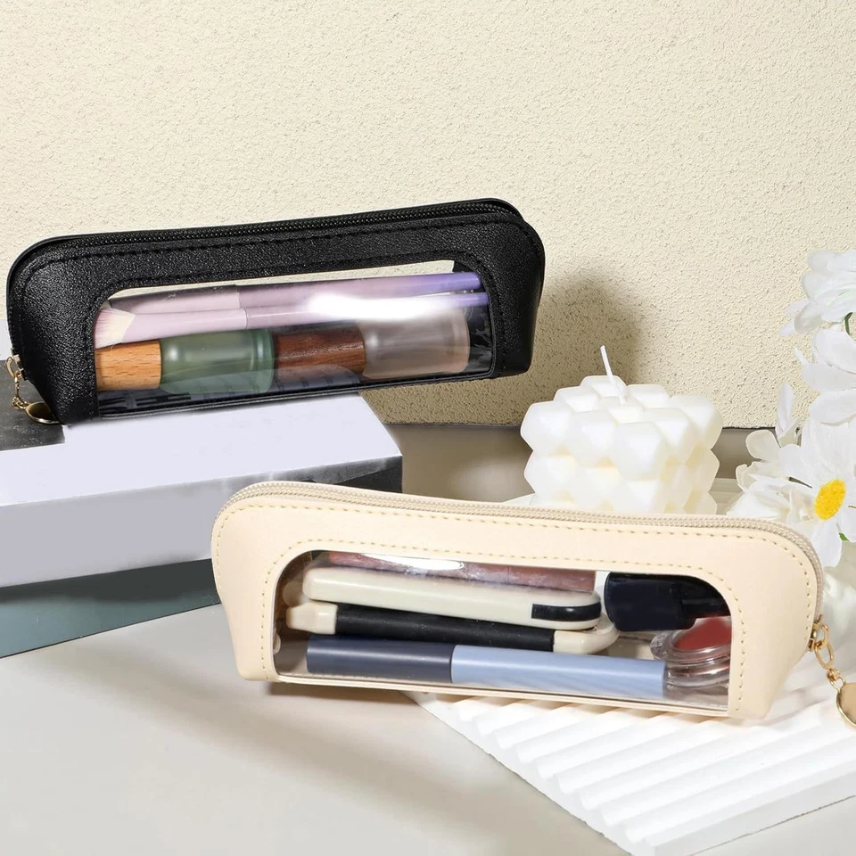 Trousse de toilette transparente à fermeture éclair pour pinceaux de - Photo 1/1