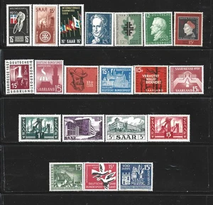 Saar, Lot von 20 verschiedenen Briefmarken, MH - Bild 1 von 1