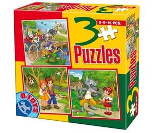 DT50922-BS-06 - * D-Toys - 3in1 Jigsaw Puzzles (6-9-16 Pcs) - Fairytales 6 - Picture 1 of 1