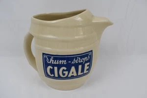 PICHET PUBLICITAIRE FAIENCE RHUM SIROPS CIGALE ETS BUIX MARSEILLE 1935 - Picture 1 of 6
