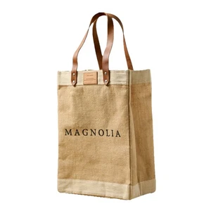 Apolis x Magnolia Market Jute Market Bag Tote NWT Leather Handles Waco Gaines - Picture 1 of 14