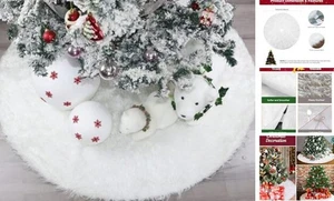 72 Zoll Weihnachtsbaum Rock, extra groß dick Kunstfell, weiß Plüsch 72/12 Fuß - Bild 1 von 7