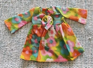 Abito vintage 1970 MOD BARBIE OUTFIT "FLOWER WOWER" #1453 trasparente fiori luminosi - Foto 1 di 4