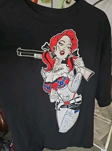Heathen Genuine Parts T Shirt Girl Gun Heathen Nation Men XL - Picture 1 of 3