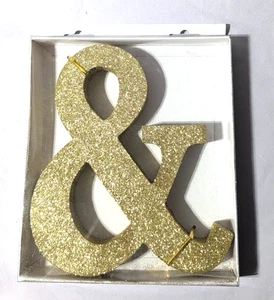 AMPERSAND & BUCHSTABEN GLITZER DEKOR HOLZSCHILD 8" - NEU - Bild 1 von 3