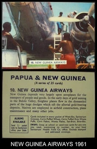 WEET-BIX 1961 Papua & New Guinea swap card No 10 "New Guinea Airways ". - Picture 1 of 3