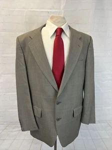 VINTAGE Burberry Men's Gray Brown Plaid Wool Suit 44R 36X29 $1,895 - Picture 1 of 13