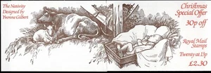 1984 Weihnachten £2,30 Faltheftchen FX7 unterdruckt 20 x 13p Briefmarken Harrison - Bild 1 von 3