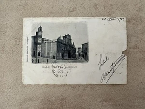 CARTOLINA GALLIPOLI LA CATTEDRALE VIAGGIATA 1902 BF - Foto 1 di 2
