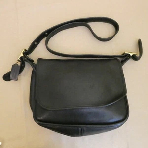 VTG Coach 9951 Patricia's Legacy Bag Messenger Saddle Flap Black Leather - Picture 1 of 11