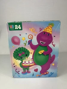 COMPLETE 1993 MB Barney & Friends Birthday Party 24 Piece Jigsaw Puzzle VINTAGE - Picture 1 of 4