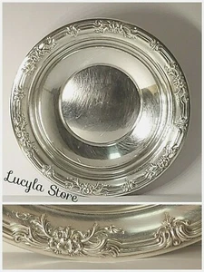 Ciotola floreale vintage argento internazionale Simpson Hall Miller rosa selvatica sterling - Foto 1 di 12