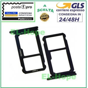 SLOT CARRELLO VANO SCHEDA NANO SIM + LETTORE MICRO SD PER HUAWEI P10+ PLUS NERO - Foto 1 di 1