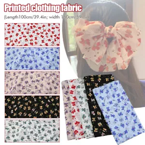 Floral Printed Chiffon Fabric Dress Skirt Scraf Butterfly Background Cloth By M - Picture 1 of 18