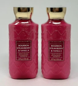 2 BATH BODY WORKS BOURBON STRAWBERRY VANILLA DAILY NOURISHING LOTION CREAM HAND - Picture 1 of 5