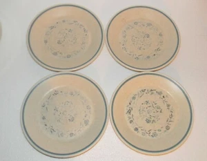 Temper-Ware by LENOX Blue Breeze Bread & Butter Plate 6" Set 4 Flowers & Leaves - Picture 1 of 4