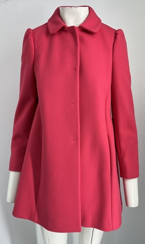 Cappotto abito rosso Valentino misto lana Fuschia petto singolo taglia 40 (piccola macchia)