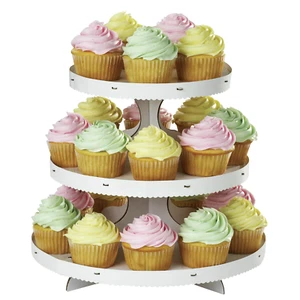 New 3-Tier White Round Cupcake Stand Dessert Pastry Display Tower Holder Sweets - Picture 1 of 4