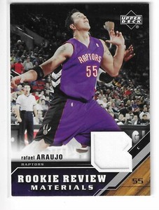 2005-06 UPPER DECK RAFAEL ARAUJO ROOKIE REVIEW MATERIALS EVENT-WORN JERSEY #RA