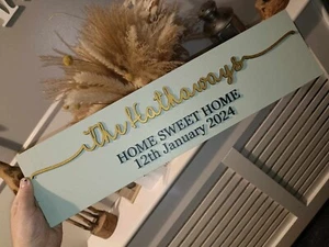 Personalised wooden plaque | home sweet home | birch plywood | 3D and engraved - Picture 1 of 7