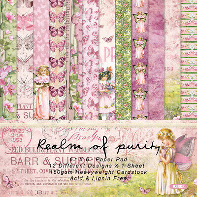 12Pcs 6  Butterfly Pattern Background Paper Album Scrapbooking Card Making DIY • 4.92€