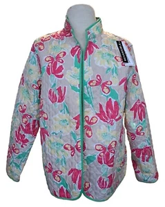 Alfred Dunner Classics Womens Size 12 Reversible Jacket Light Weight Open Floral - Picture 1 of 9