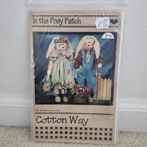 Bunny Sewing Pattern 36" Gardening Bunnies Cotton Way Rabbits Uncut - Picture 1 of 3