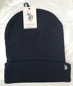 U.S. Polo Assn: Men's Navy Blazer Marl Core Beanie Hat One Size Fits Brand New - Picture 1 of 14