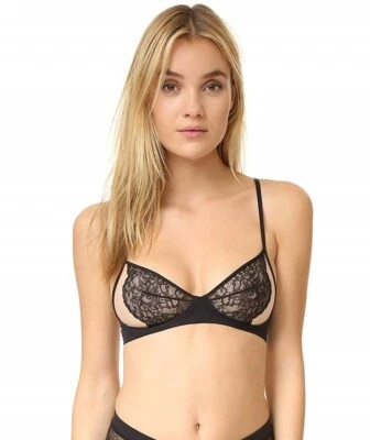 La Perla 178057 Womens Charisma Lace and Sheer Mesh Bralette Bra Black Size 36B - Image 1 of 4
