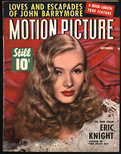Motion Picture Magazine September 1942 Veronica Lake~Hollywood 1940s Hedy Lamarr