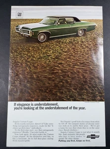 1969 Print Ad Chevrolet Impala Custom Coupe Green Sandy Ground - Picture 1 of 1
