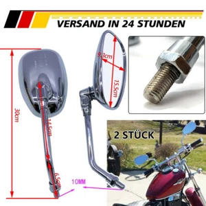 2 Stück 10mm Universal Rückspiegel Retro Seitenspiegel für Motorrad E-geprüft - Bild 1 von 12