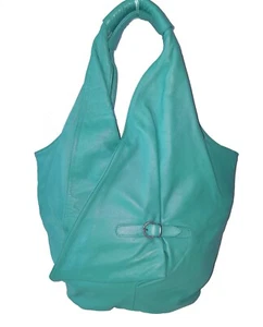Very Soft Leather Shoulder/Hobo Bag, Bright Green, VG Storage - Picture 1 of 12