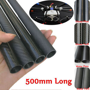 2pcs 500mm 3K Full Carbon Fiber Tube Dia 6mm-30mm Rod Coil For RC Model Airplane