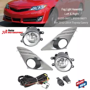 Luz antiniebla halógena para parachoques diestro y derecho apta para Toyota Camry 2012-2014 con cable + interruptor - Imagen 1 de 12