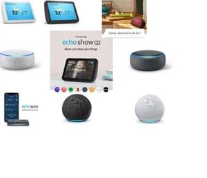 Amazon Echo Show 5,8, Echo Auto, Echo Dot 3rd 4th Generation Smart Speaker Alexa - Picture 1 of 26