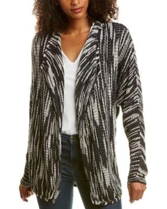 Nic + Zoe ENGRAVING CARDIGAN Drapey SMALL Black White NWT MSRP $178 - Picture 1 of 6