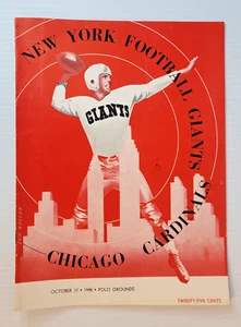 Programma calcio 1948 10/17 Chicago Cardinals vs. NY Giants Polo Grounds - Foto 1 di 2