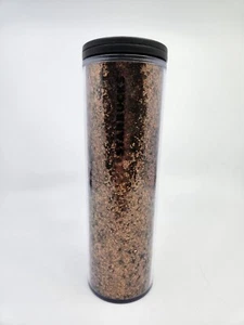 Vaso Starbucks Holiday 2019 lámina de oro negro caliente y frío estrecho 16 oz - Imagen 1 de 10