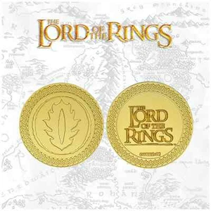 Herr der Ringe 24K vergoldet Mordor Medaillon + Aufsteller & Karte limitiert - Bild 1 von 6