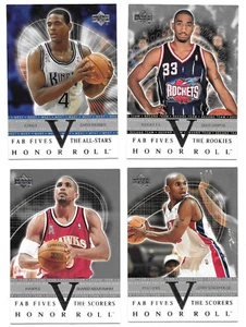 Lot of 4 2001-02 UD Honor Roll Fab Five Inserts Webber Stackhouse Abdur-Rahim - Picture 1 of 2