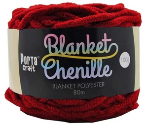 Chenille Blanket Yarn 100g 80m 12ply - Crimson - Picture 1 of 1