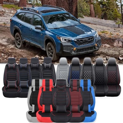 Fundas de asiento de coche delanteras/5 asientos cuero delantero+trasero para Subaru Forester Outback Foto 1 de 4